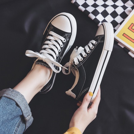 New Basic White Students Flat Running Low-Top Casual Shoes