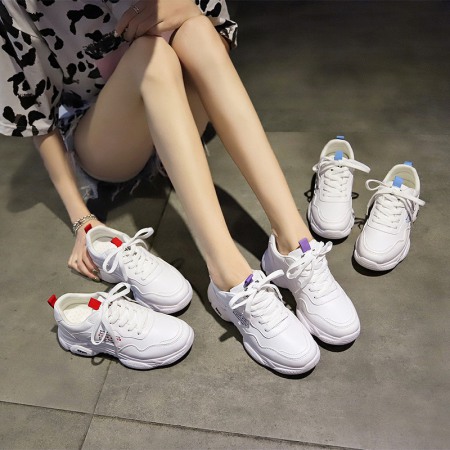 Women Casual Running Shoes Breathable White Flat Sneakers