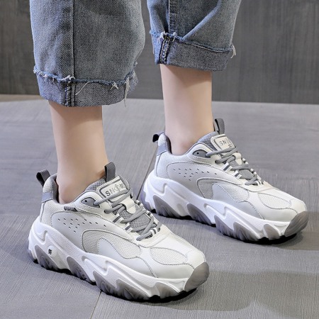 Women's Autumn and Winter New Trendy Breathable Thick-Soled Thin Sports Casual Sneakers